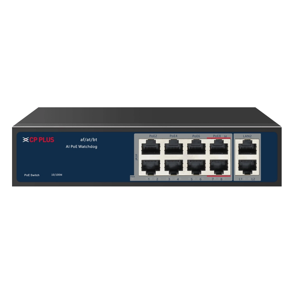 CP-Plus Poe Switch 8 Port (8 FE + 2 FE Port) CP-UNW-HPU8H2-96 view 2